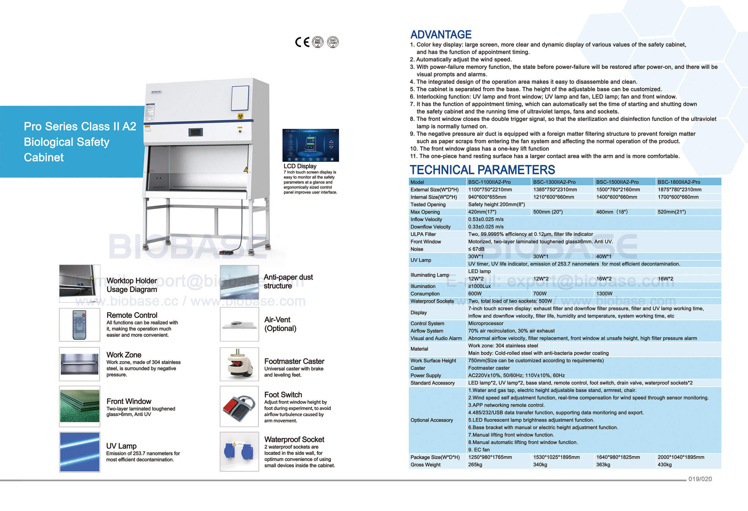 19-20 Pro Series Class II A2 Biological Safety Cabinet