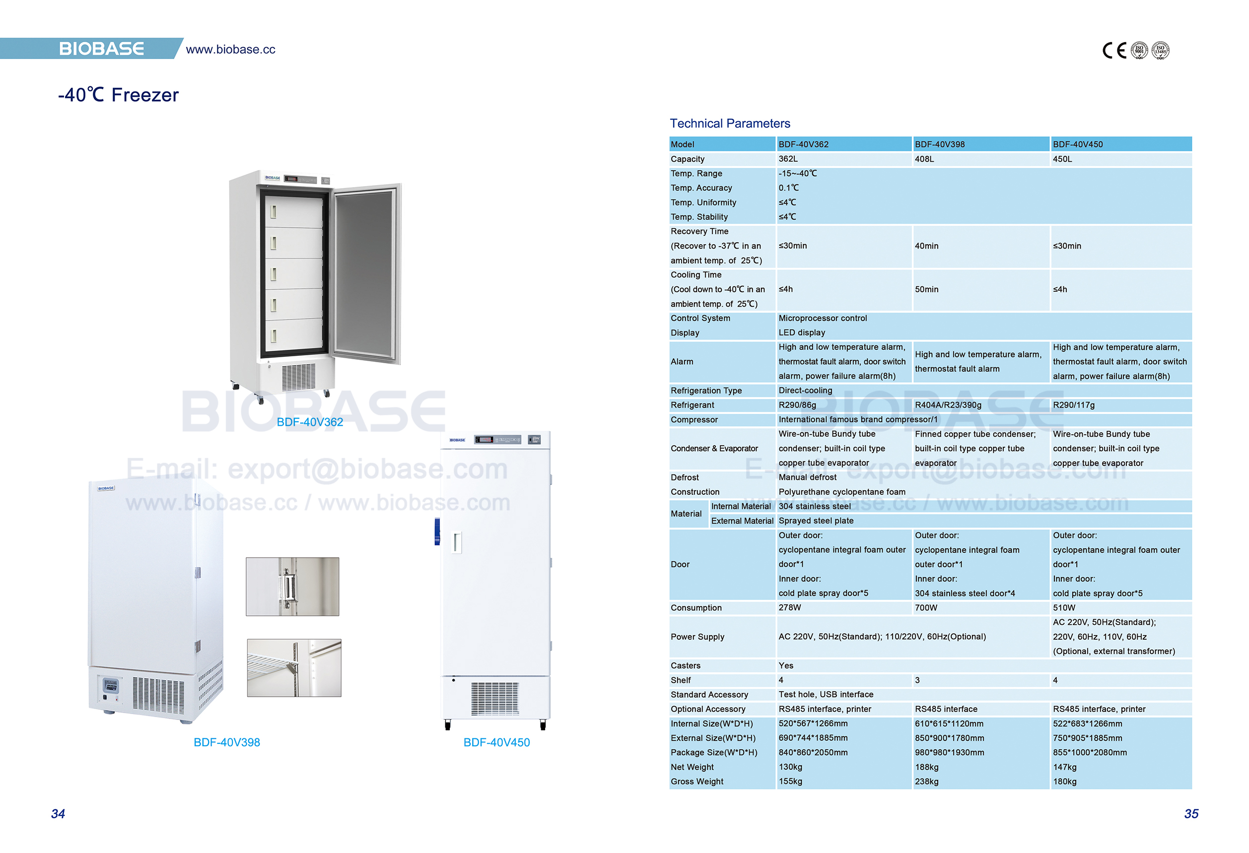34-35 -40℃ Freezer