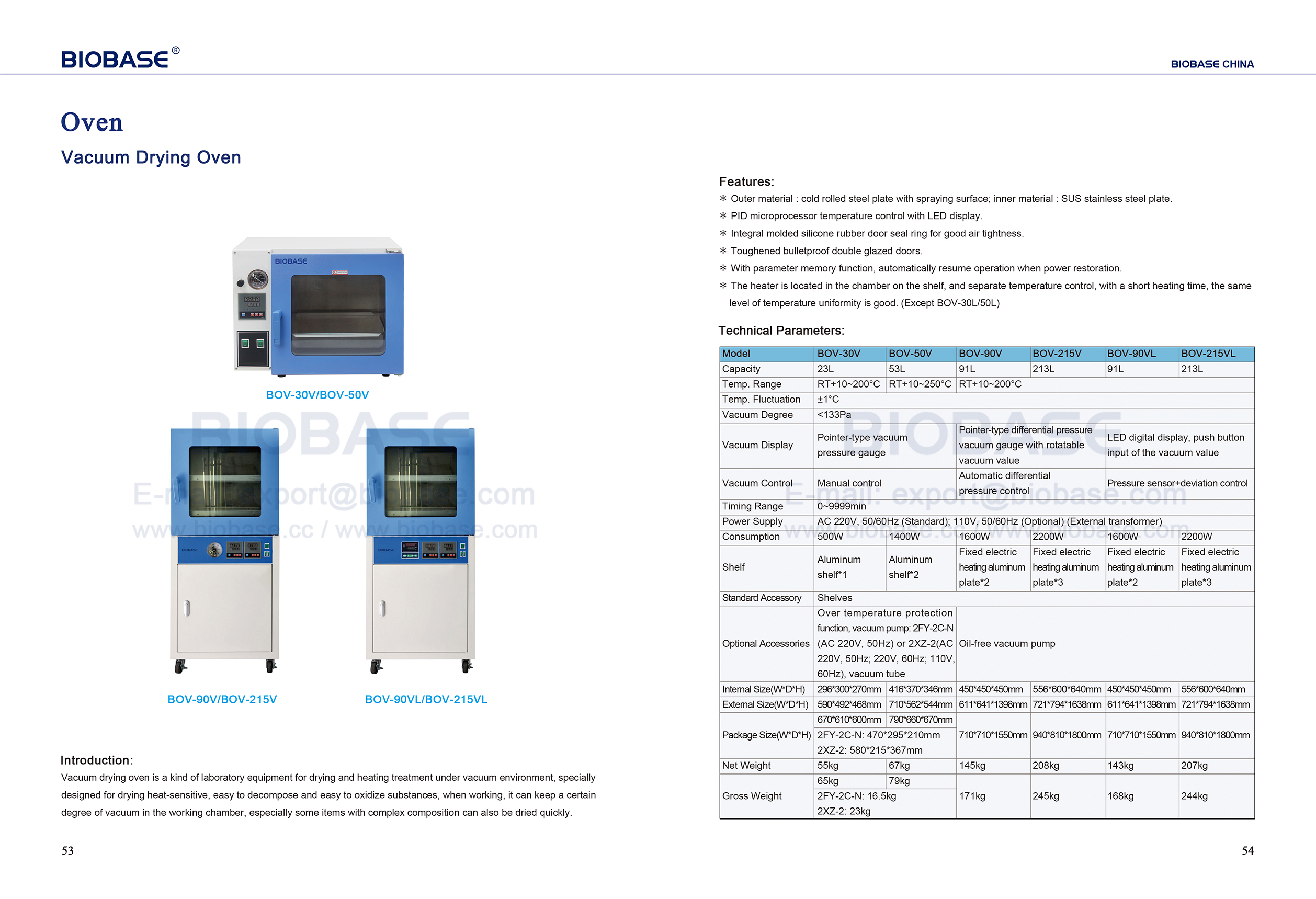 53-54 Vacuum Drying Oven