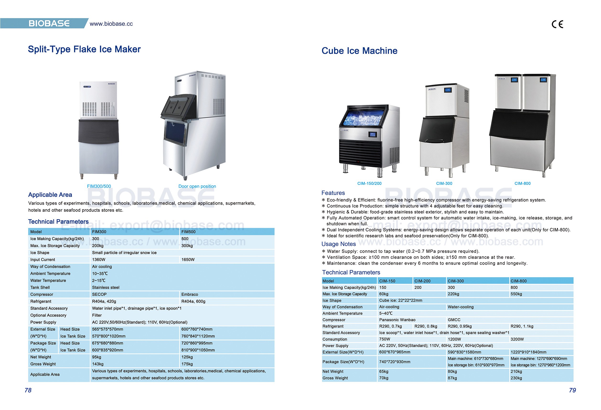 78-79 Split-Type Flake lce Maker & Cube Ice Machine
