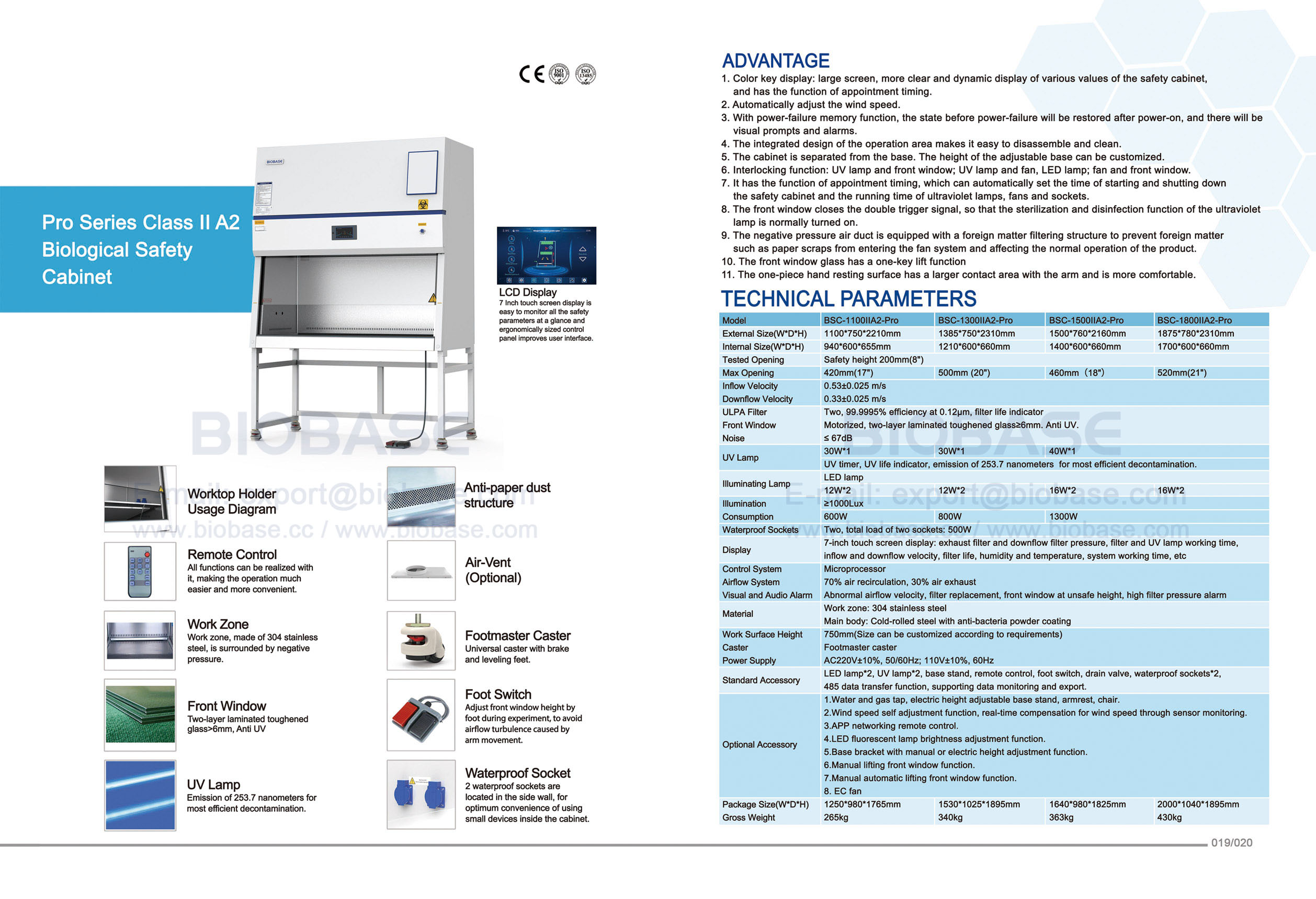 19-20 Pro Series Class II A2 Biological Safety Cabinet