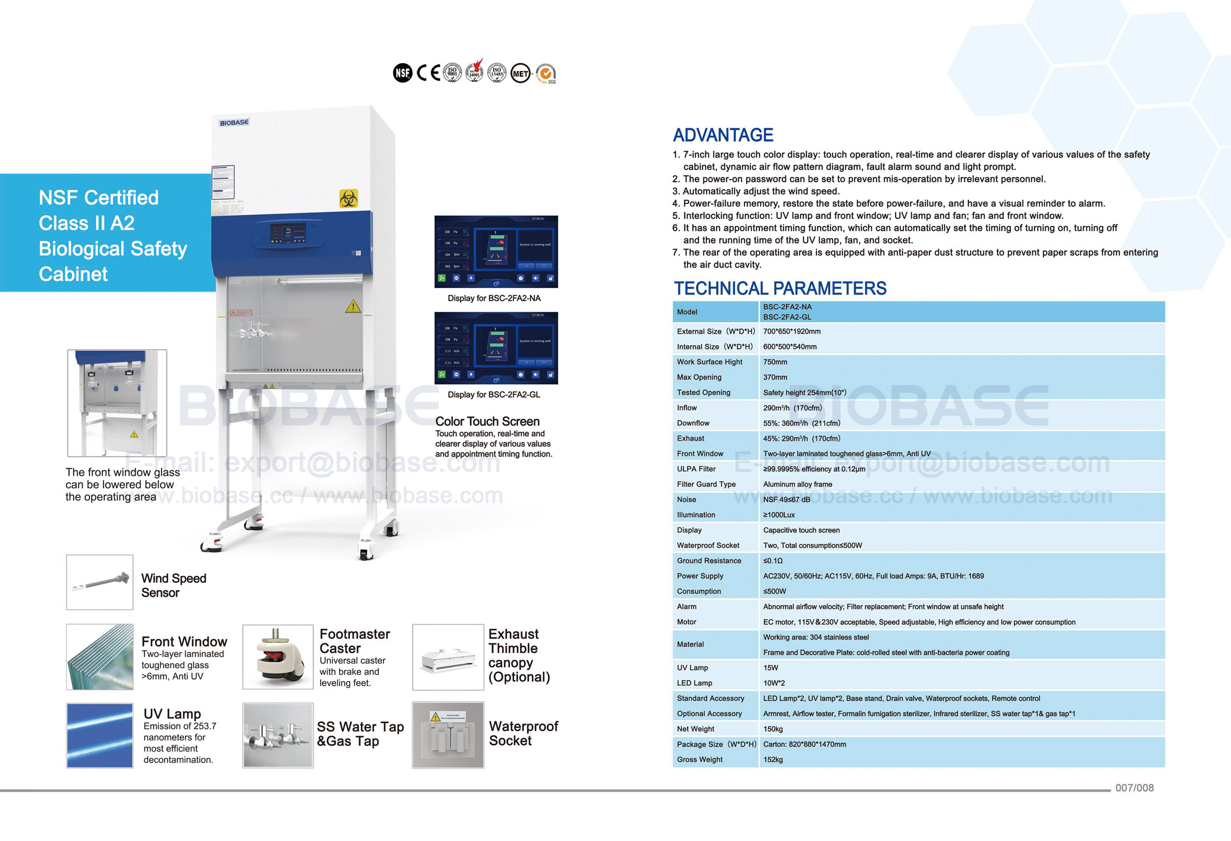 07-08 NSF Certified Class II A2 Biological Safety Cabinet
