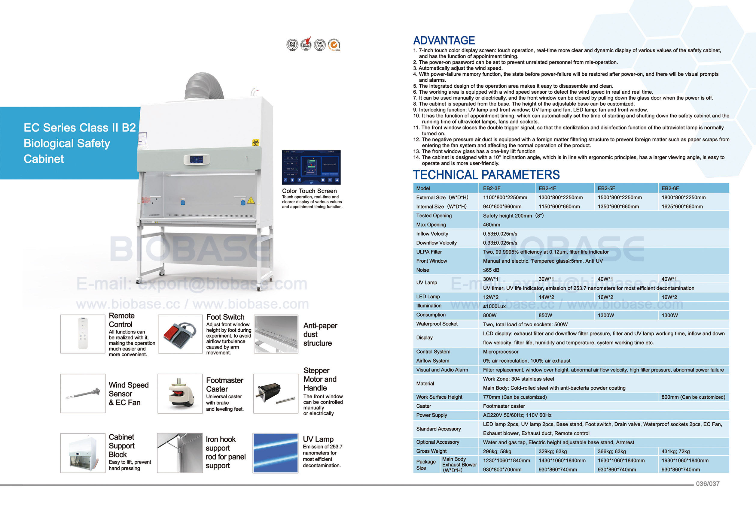 36-37 EC Series Class II B2 Biological Safety Cabinet EB2-3F & EB2-4F & EB2-5F & EB2-6F