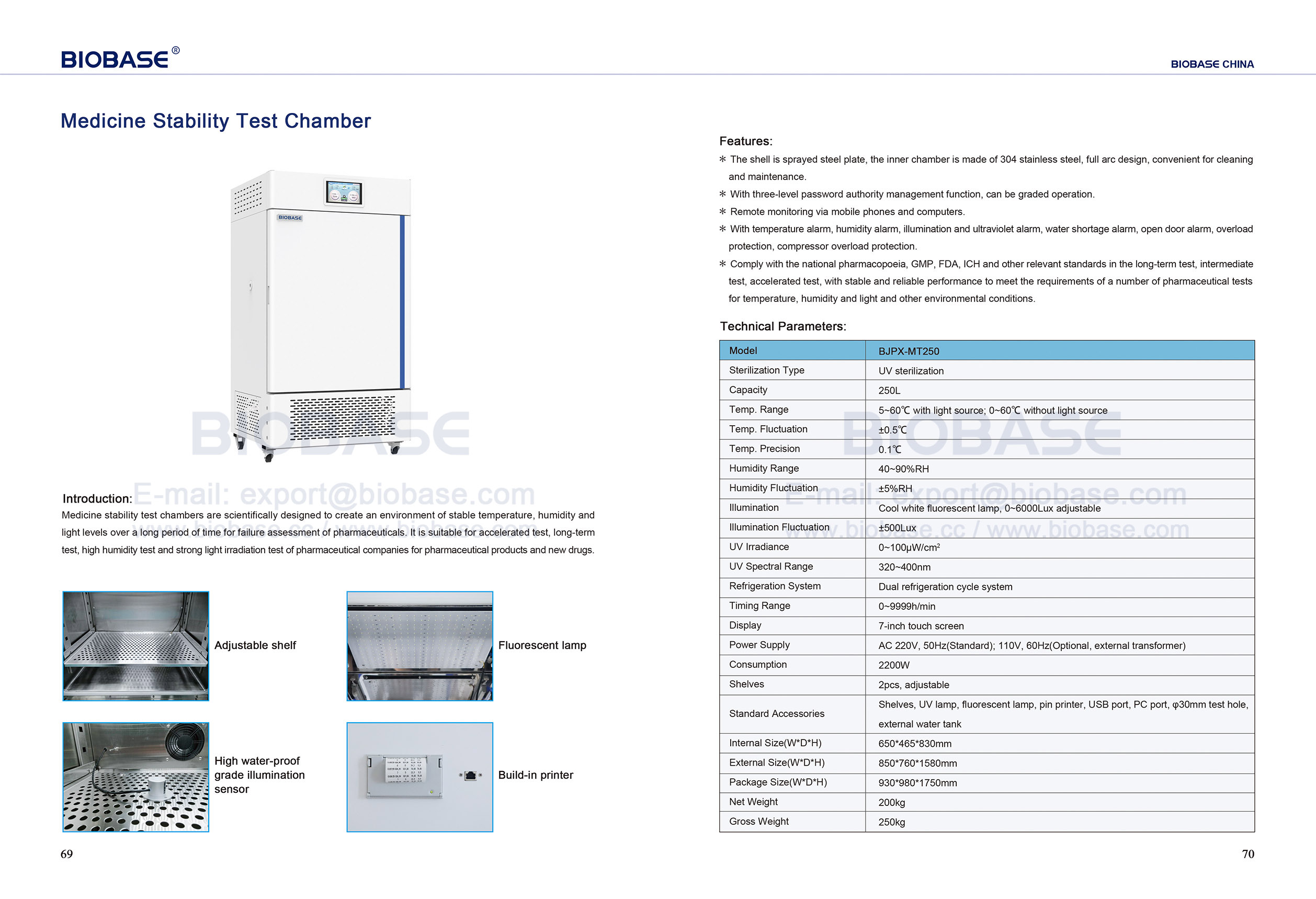 69-70 Medicine Stability Test Chamber