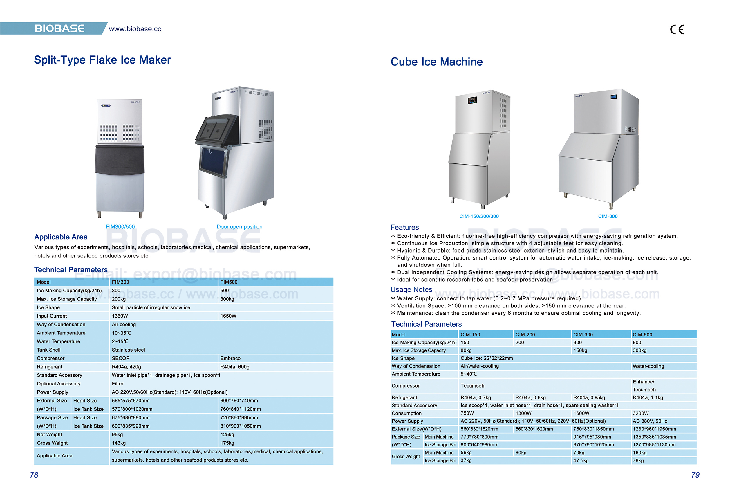 78-79 Split-Type Flake lce Maker & Cube Ice Machine