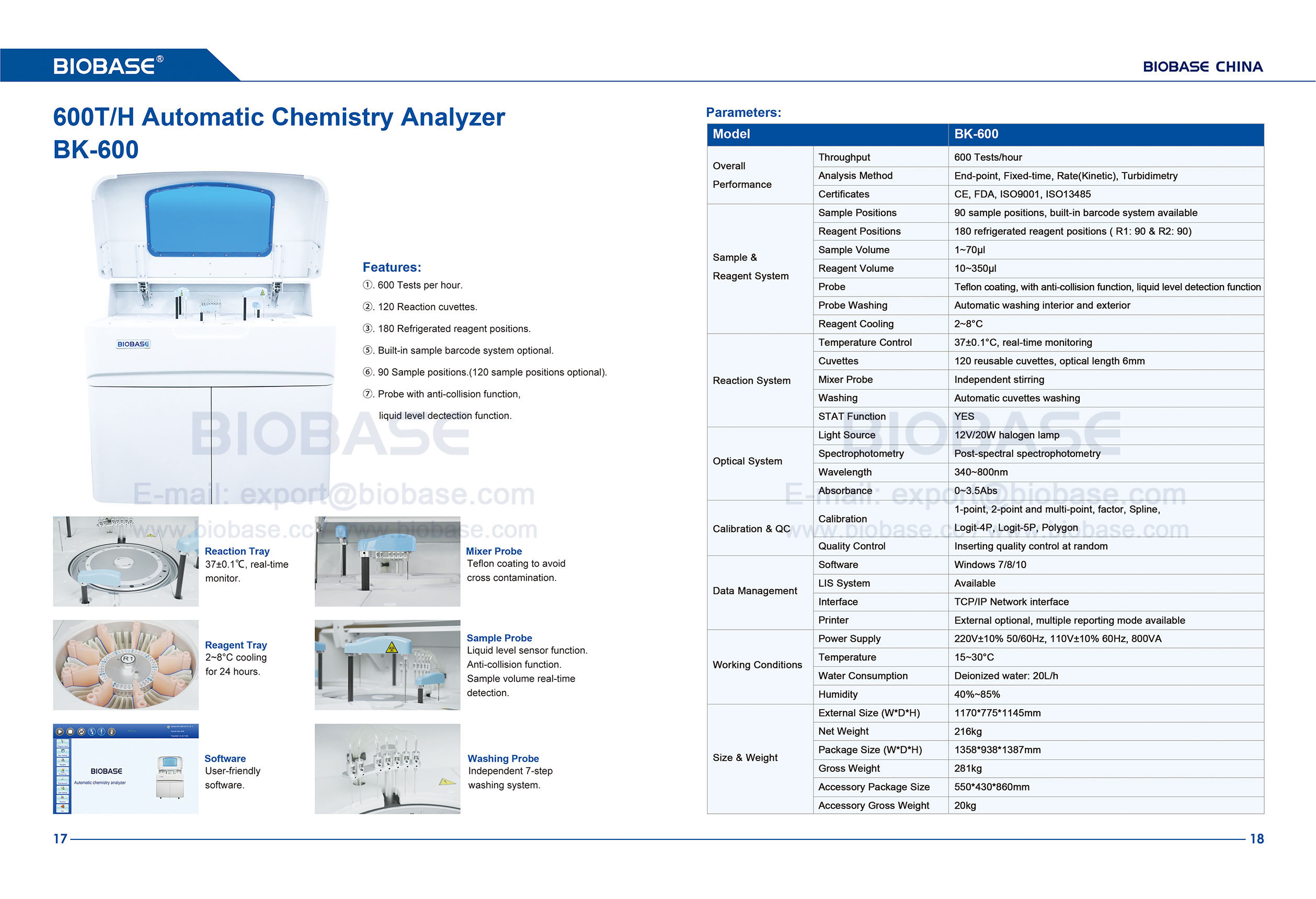 17-18 BK600 Automatic Chemistry Analyzer