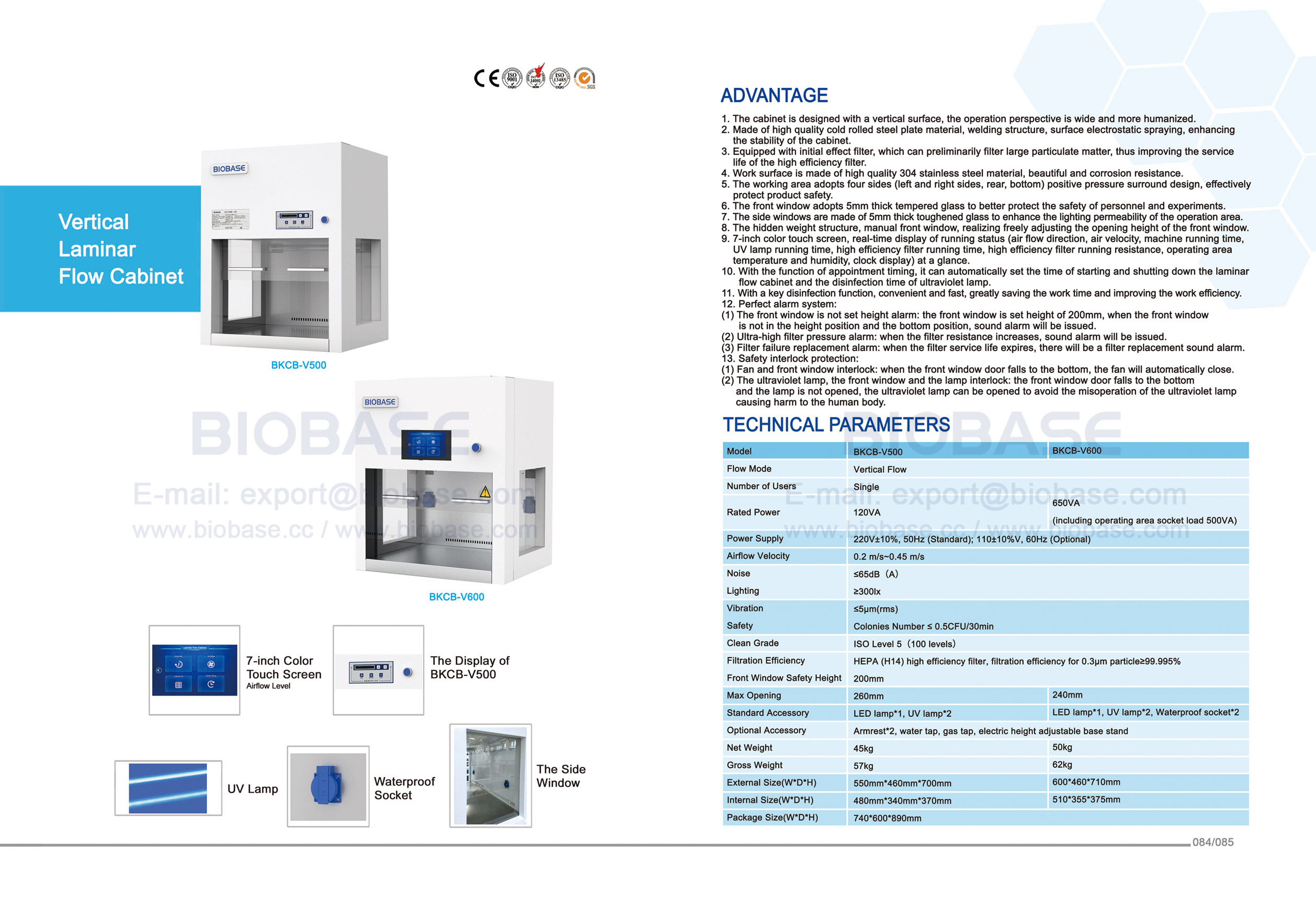 84-85 Vertical Laminar Flow Cabinet BKCB-V500 BKCB-V600