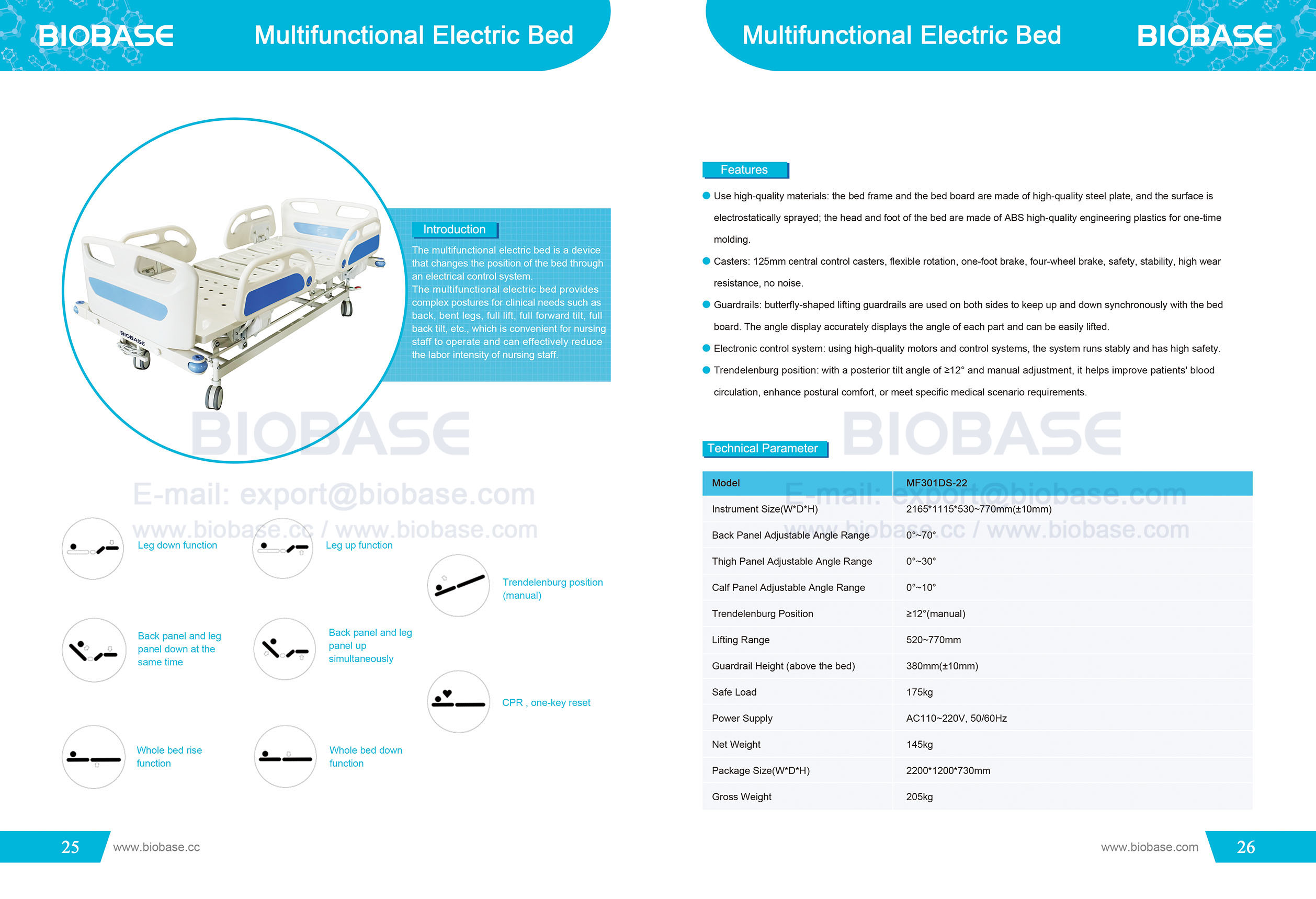 25-26 Multifunctional Electric Bed MF301DS-22