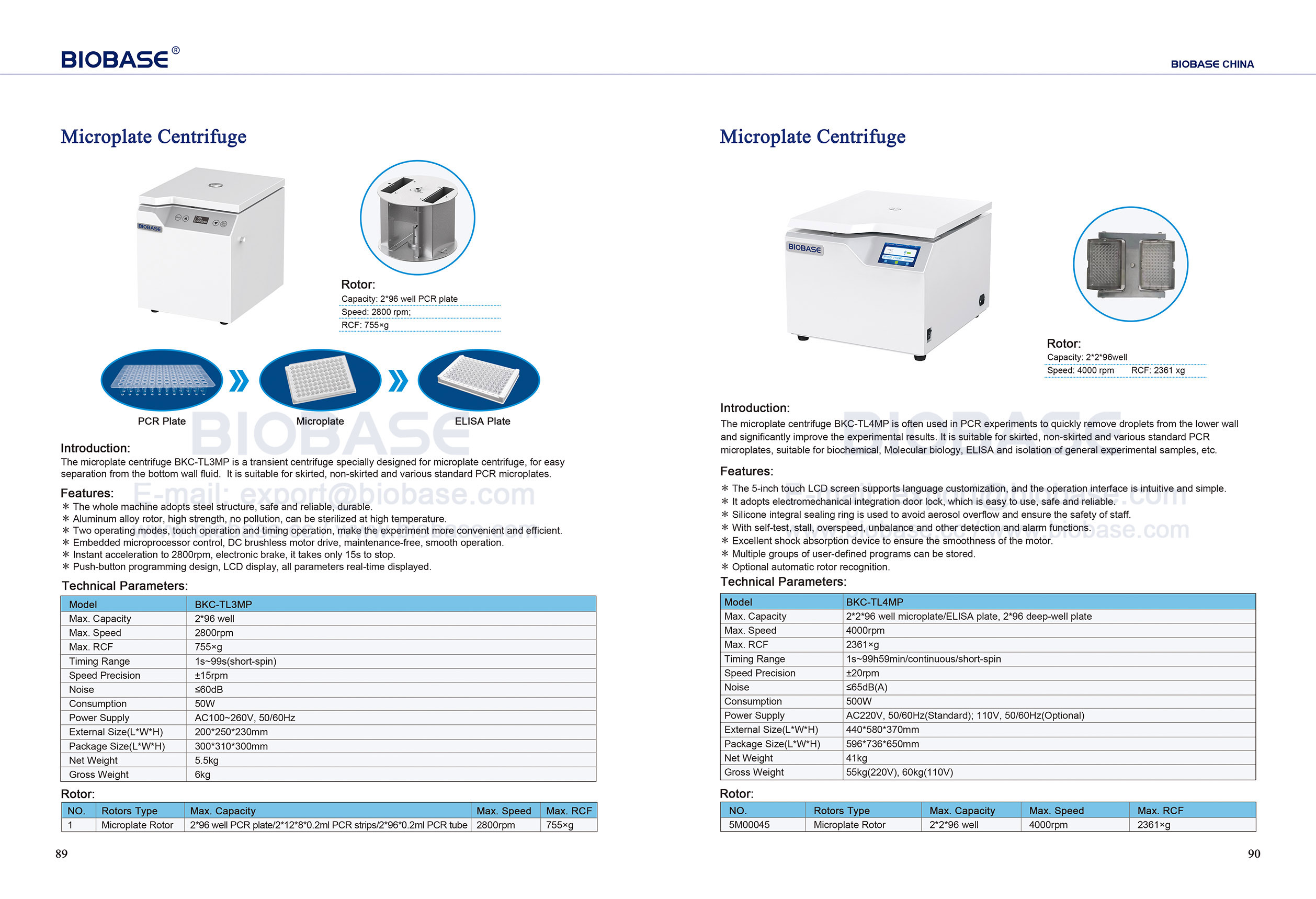 89-90 Microplate Centrifuge BKC-TL3MP BKC-TL4MP