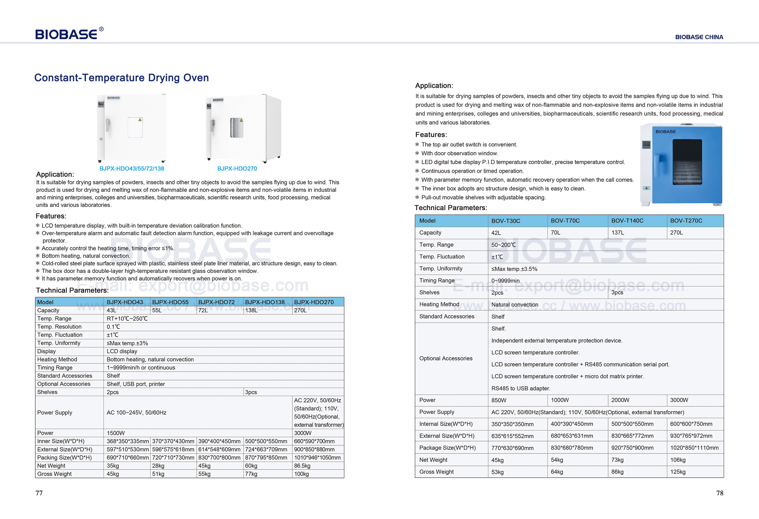 77-78 Constant Temperature Drying Oven