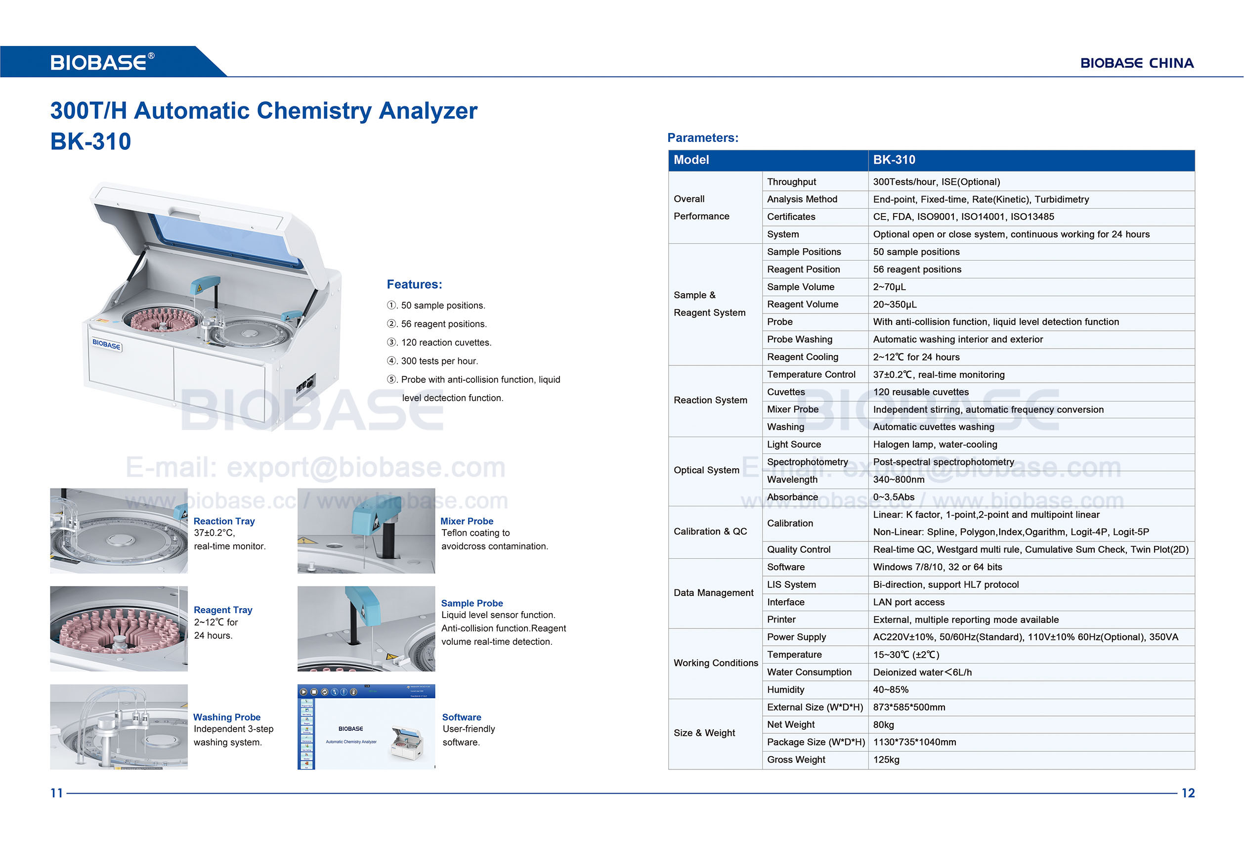 11-12 BK-310 Automatic Chemistry Analyzer