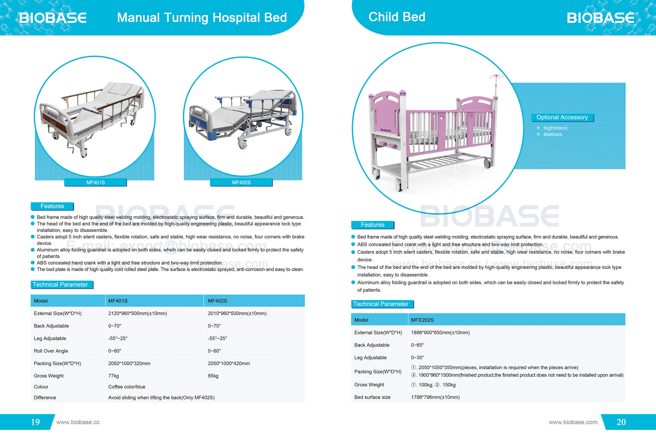 19-20 Manual Turning Hospital Bed & Child Bed