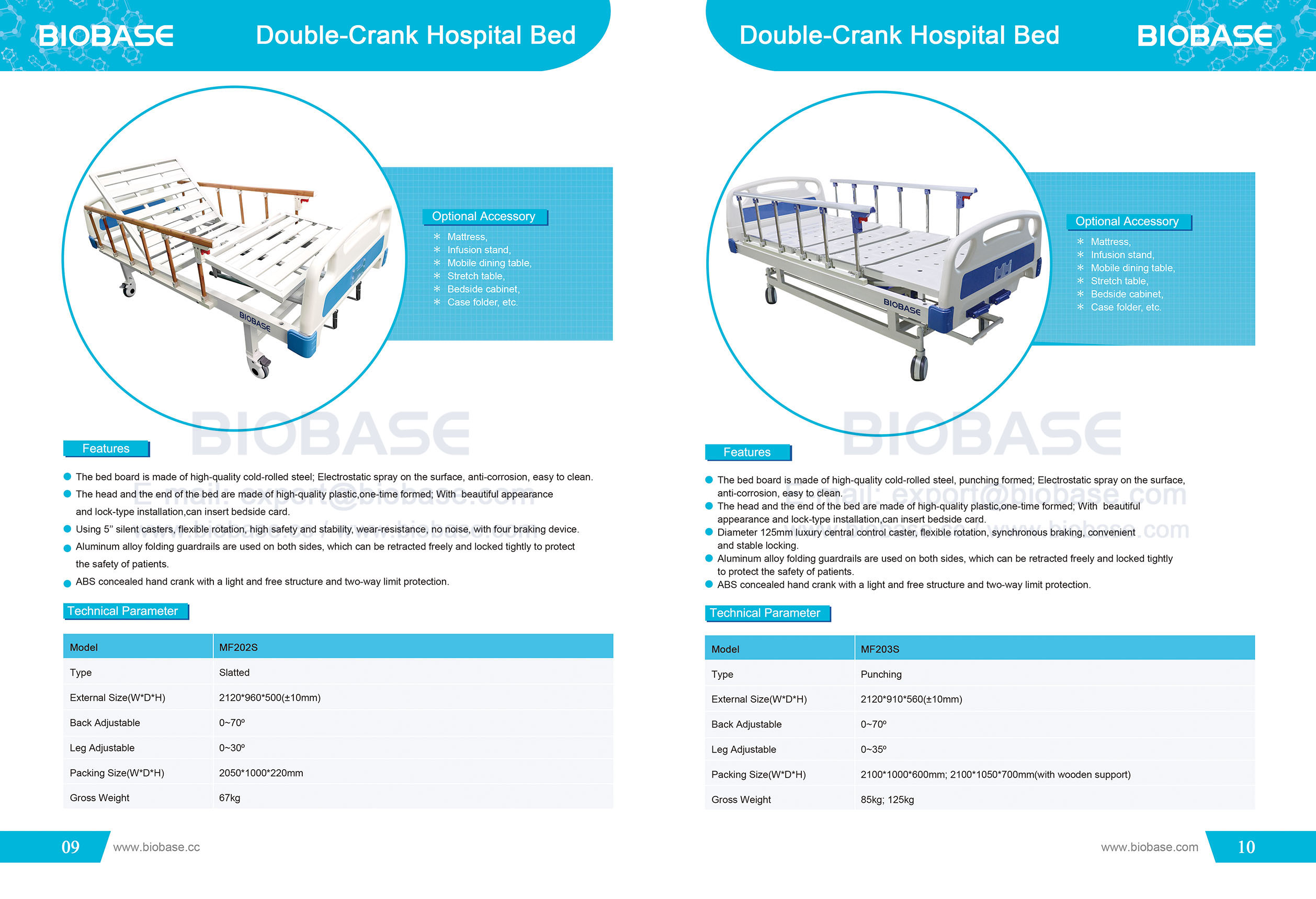 9-10 Double-Crank Hospital Bed MF202S&MF203S