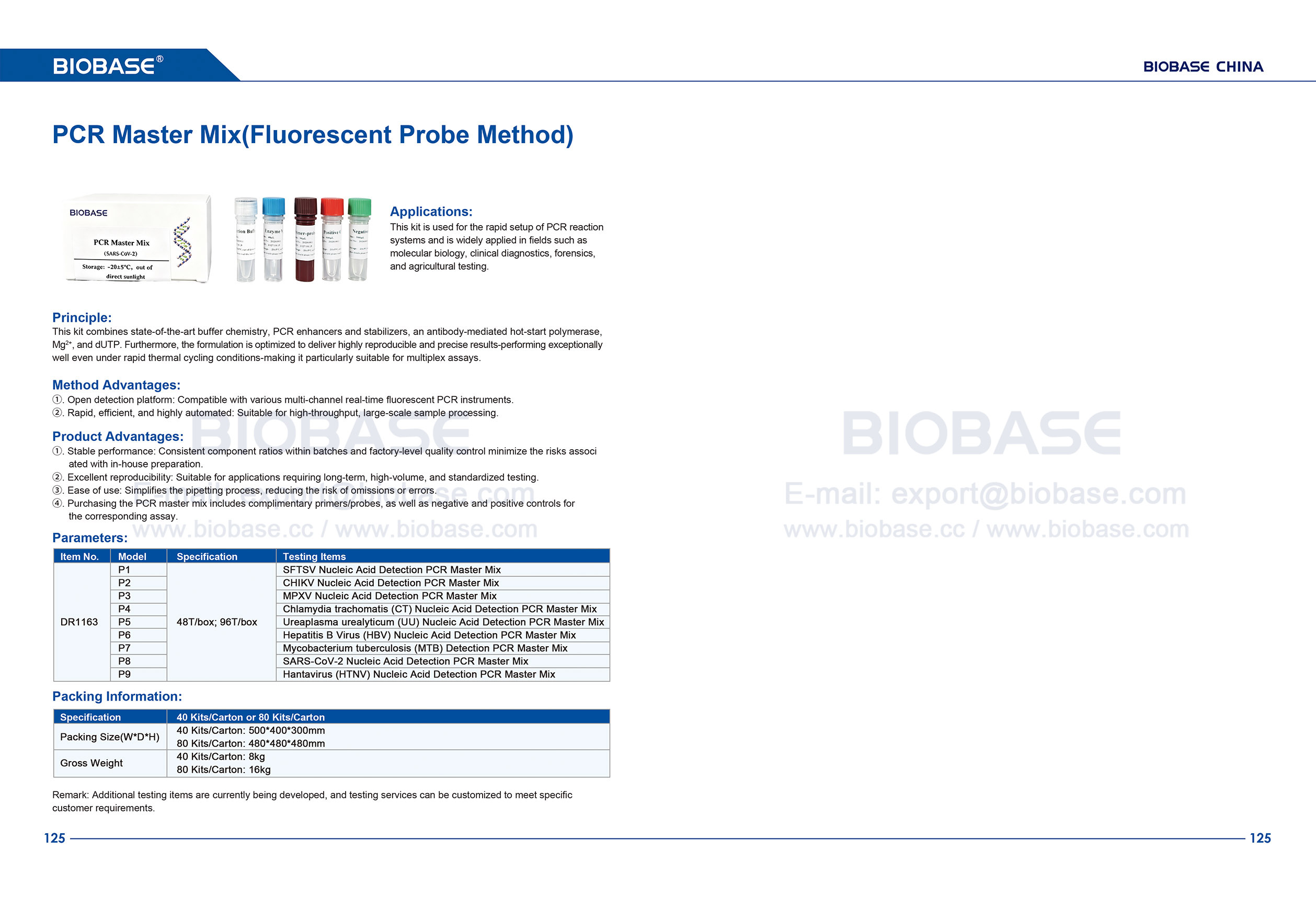 125 PCR Master Mix(Fluorescent Probe Method)