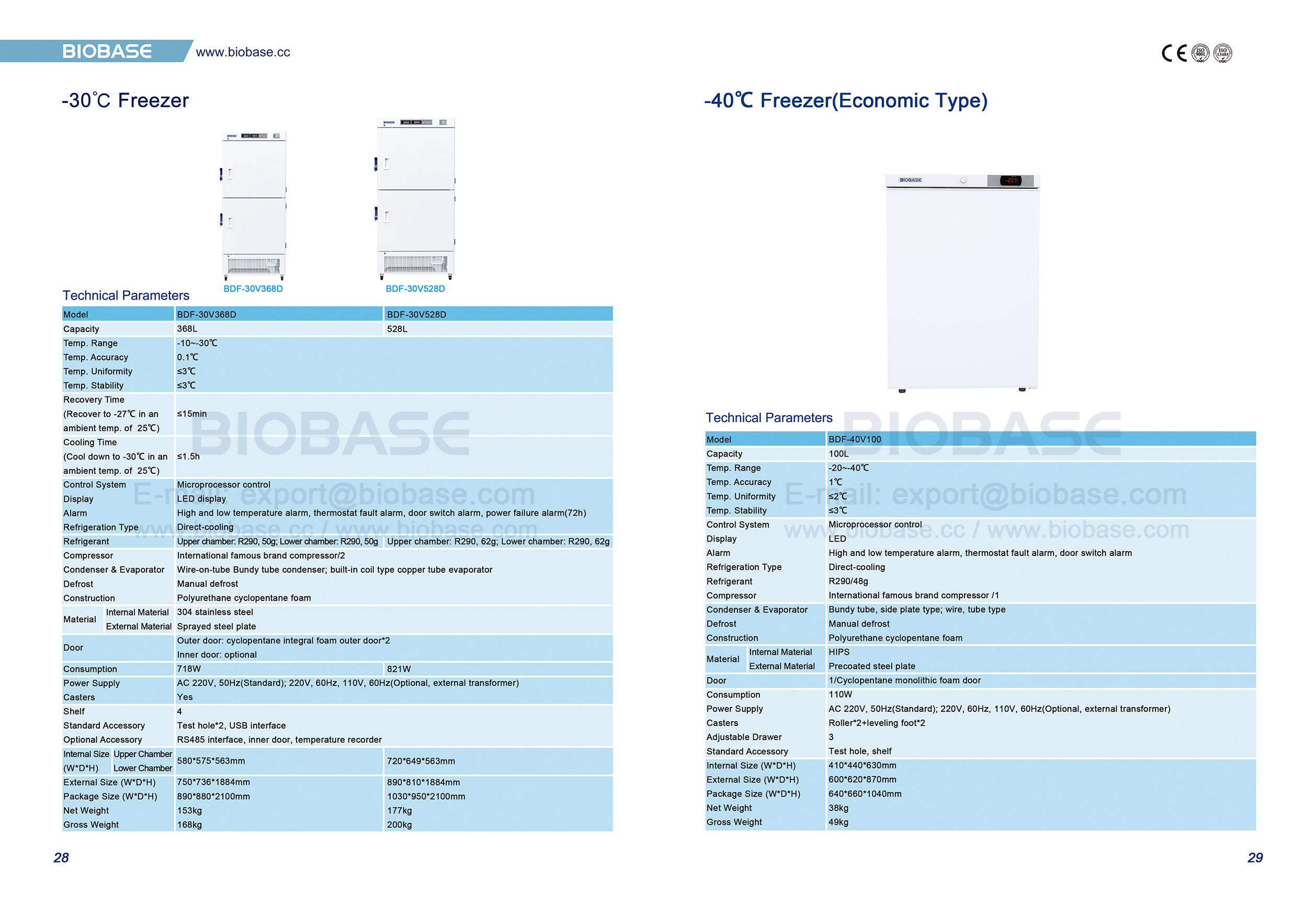 28-29 -30℃ Freezer & -40℃Freezer(Economic Type)