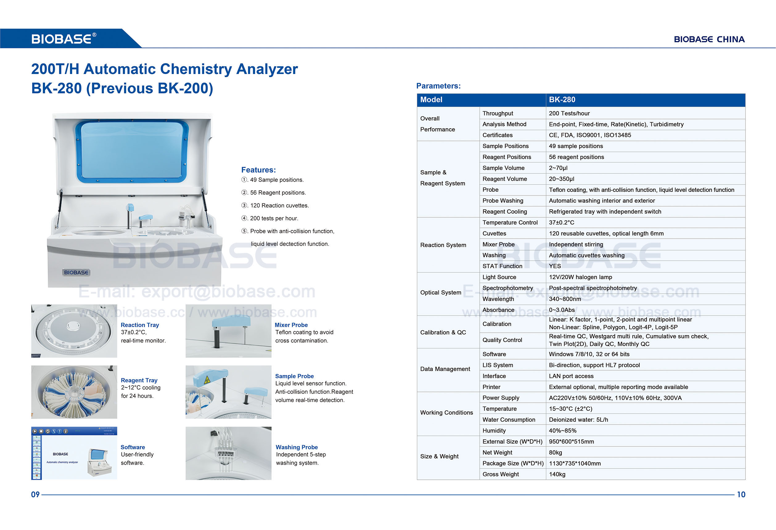 09-10 BK280 Automatic Chemistry Analyzer