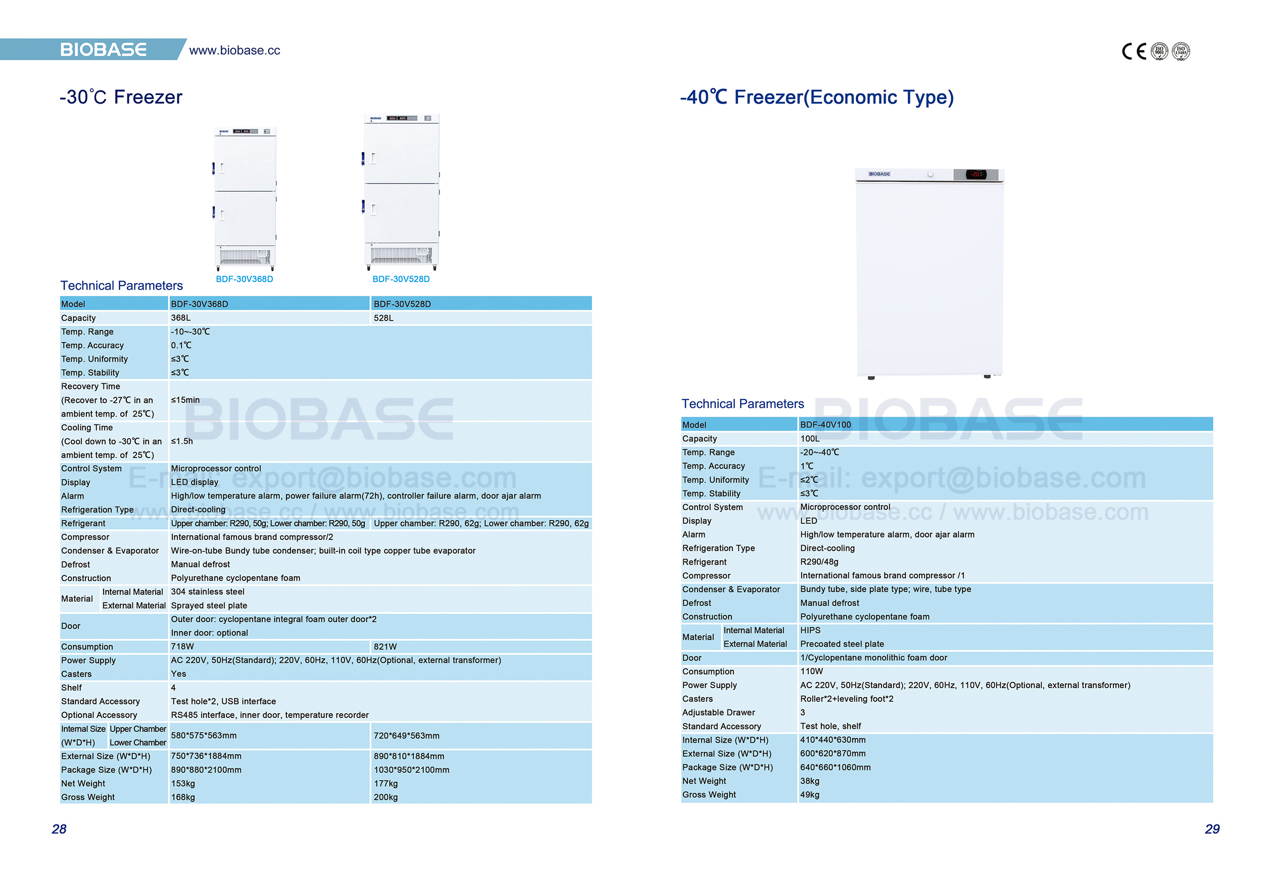 28-29 -30℃ Freezer & -40℃Freezer(Economic Type)