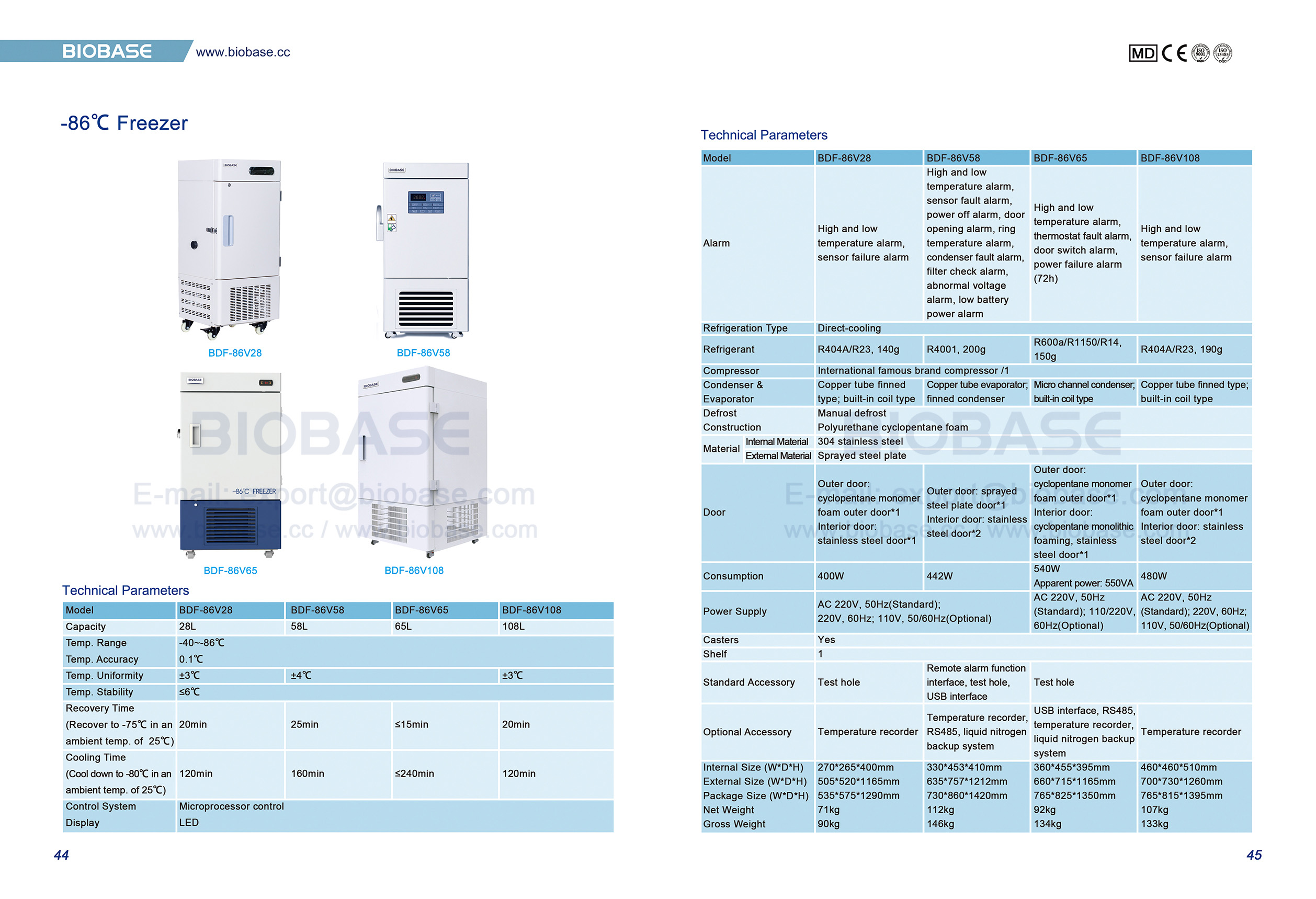 44-45 -86℃ Freezer