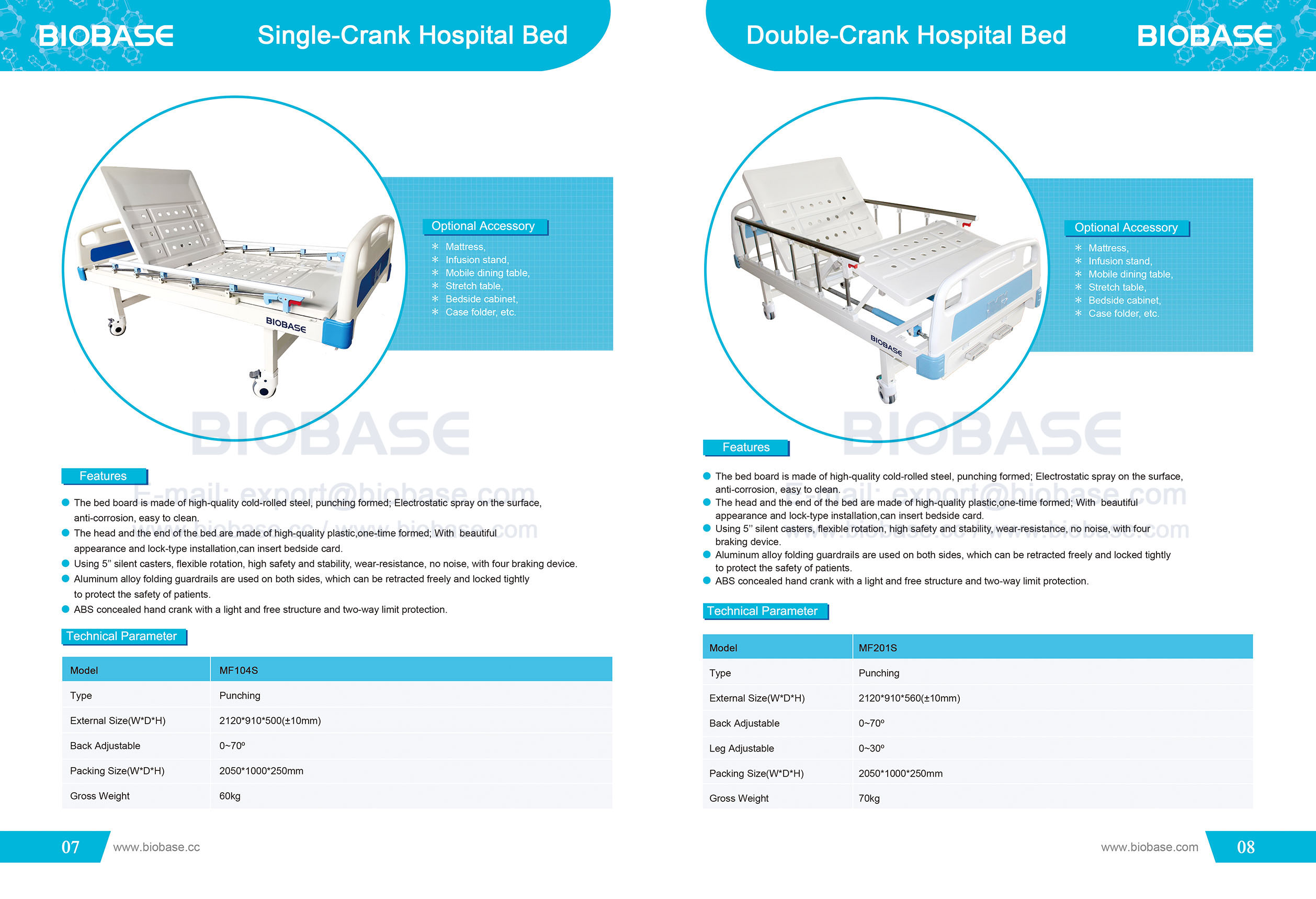 7-8 Single-Crank Hospital Bed & Double-Crank Hospital Bed