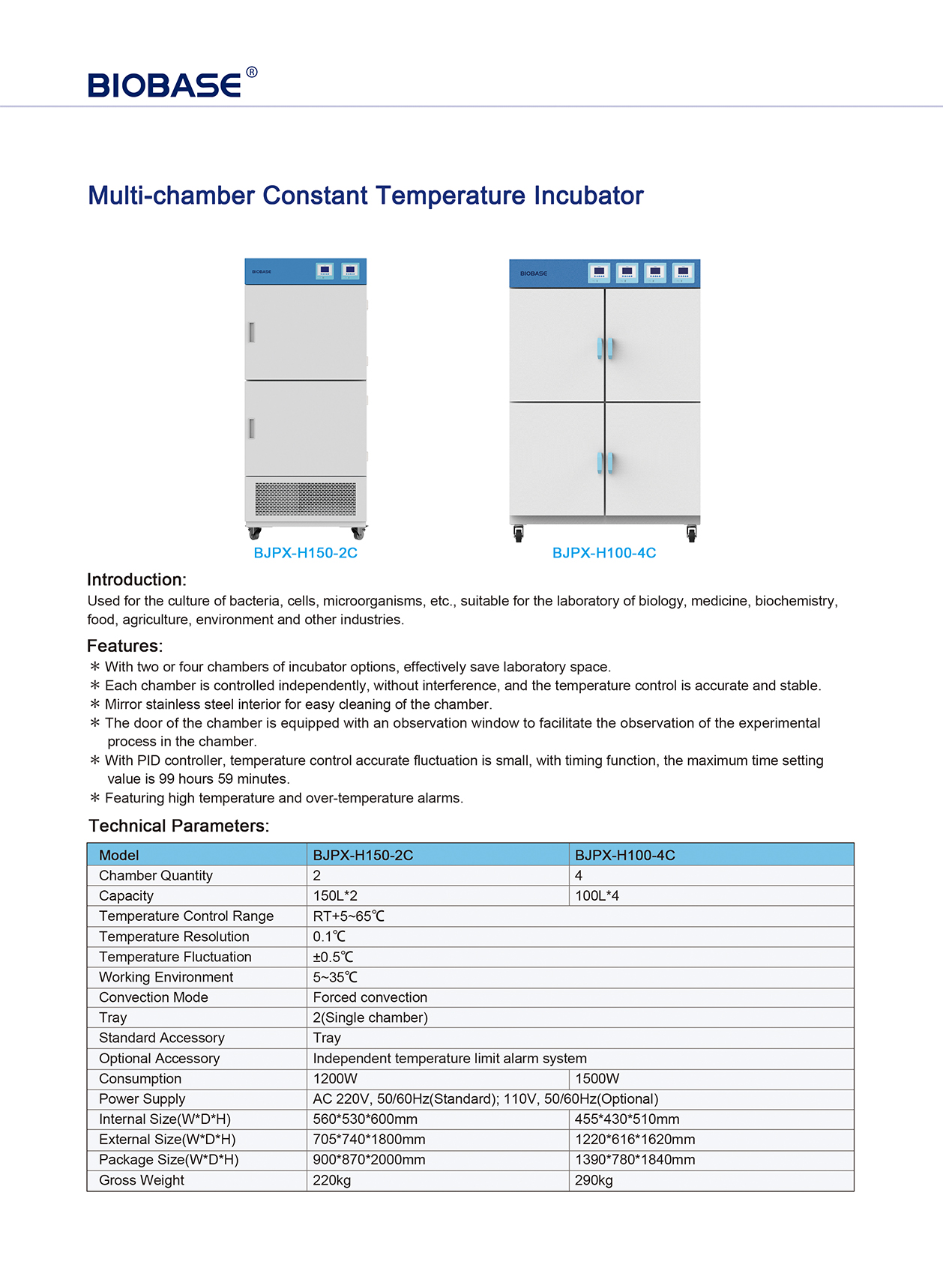 Multi-chamber Constant Temperature Incubator