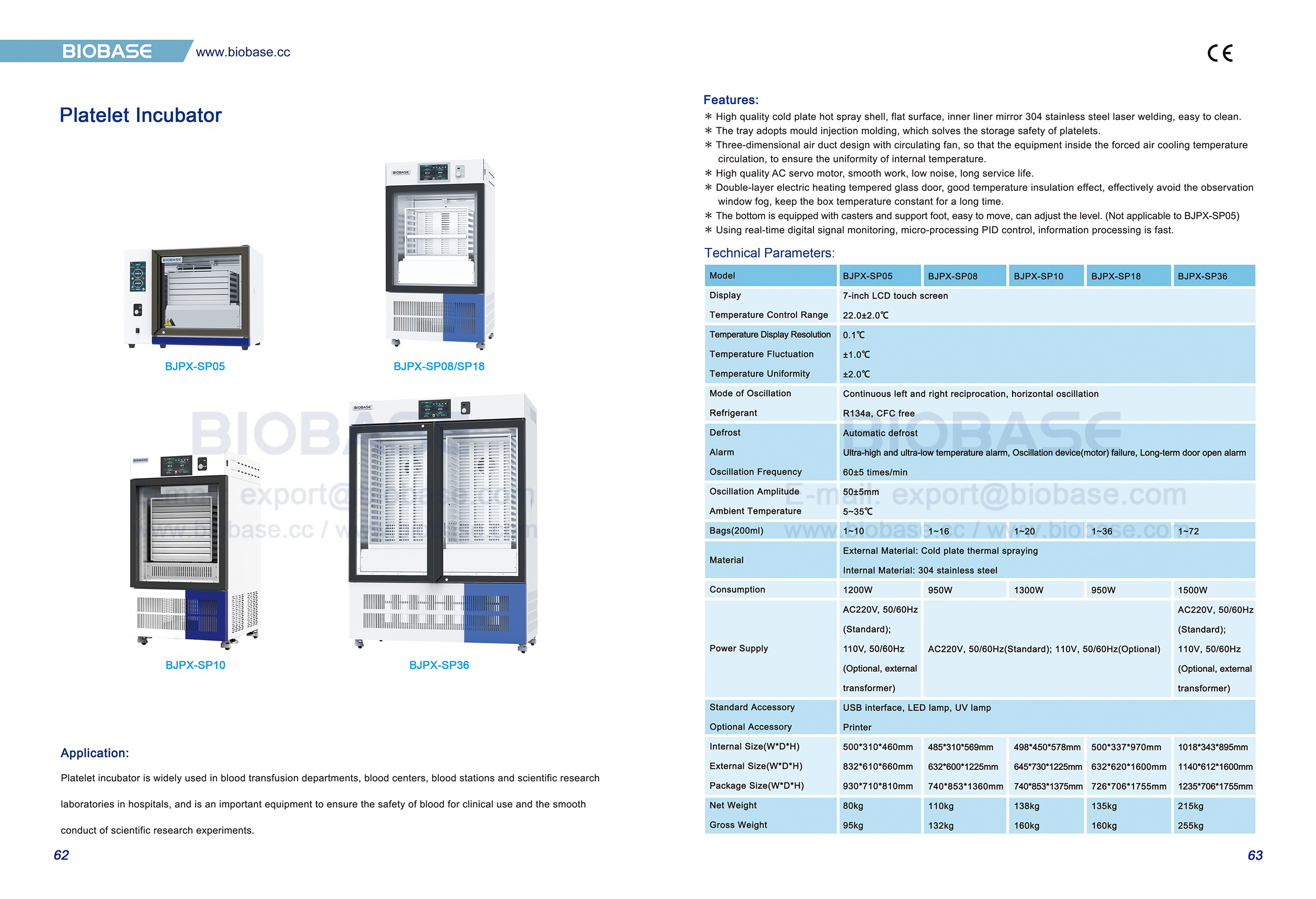 62-63 Platelet Incubator