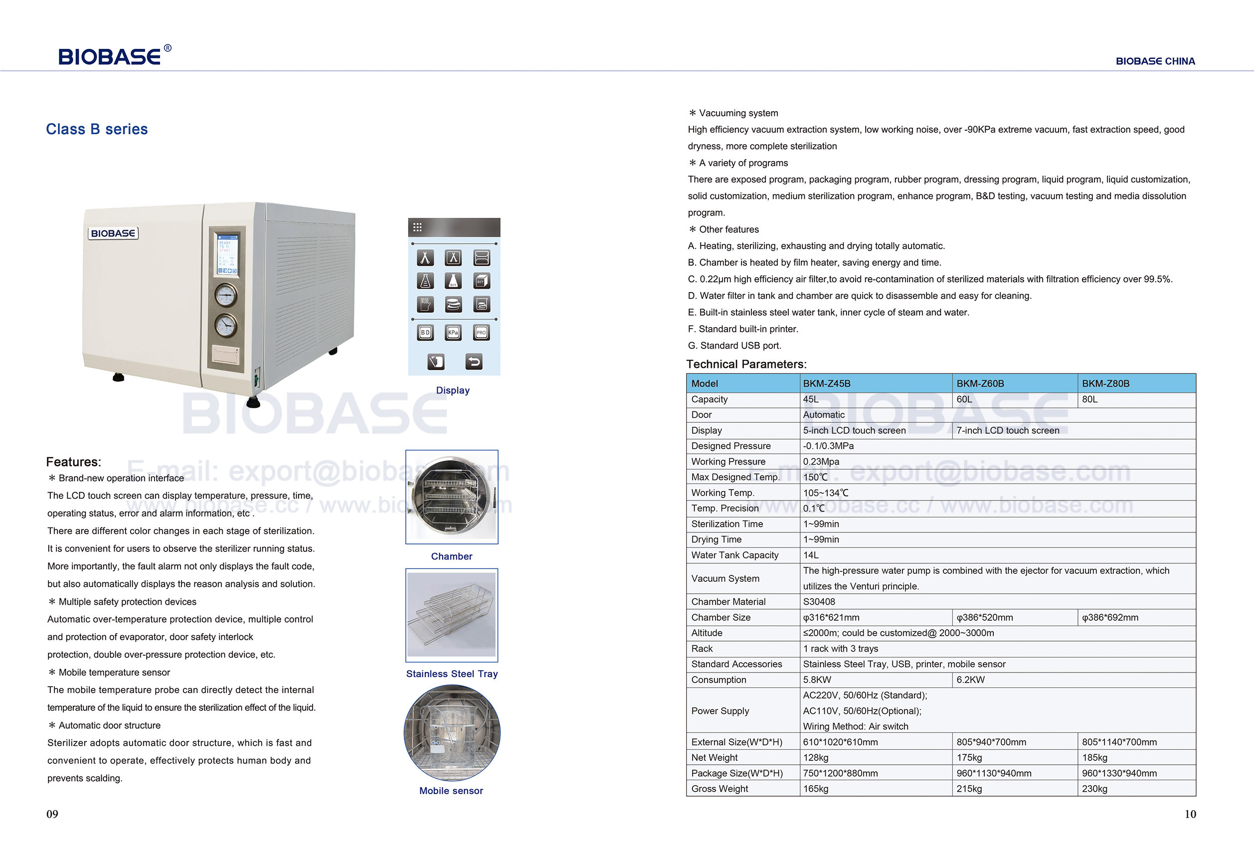 9-10 Table Top Autoclave Class B series