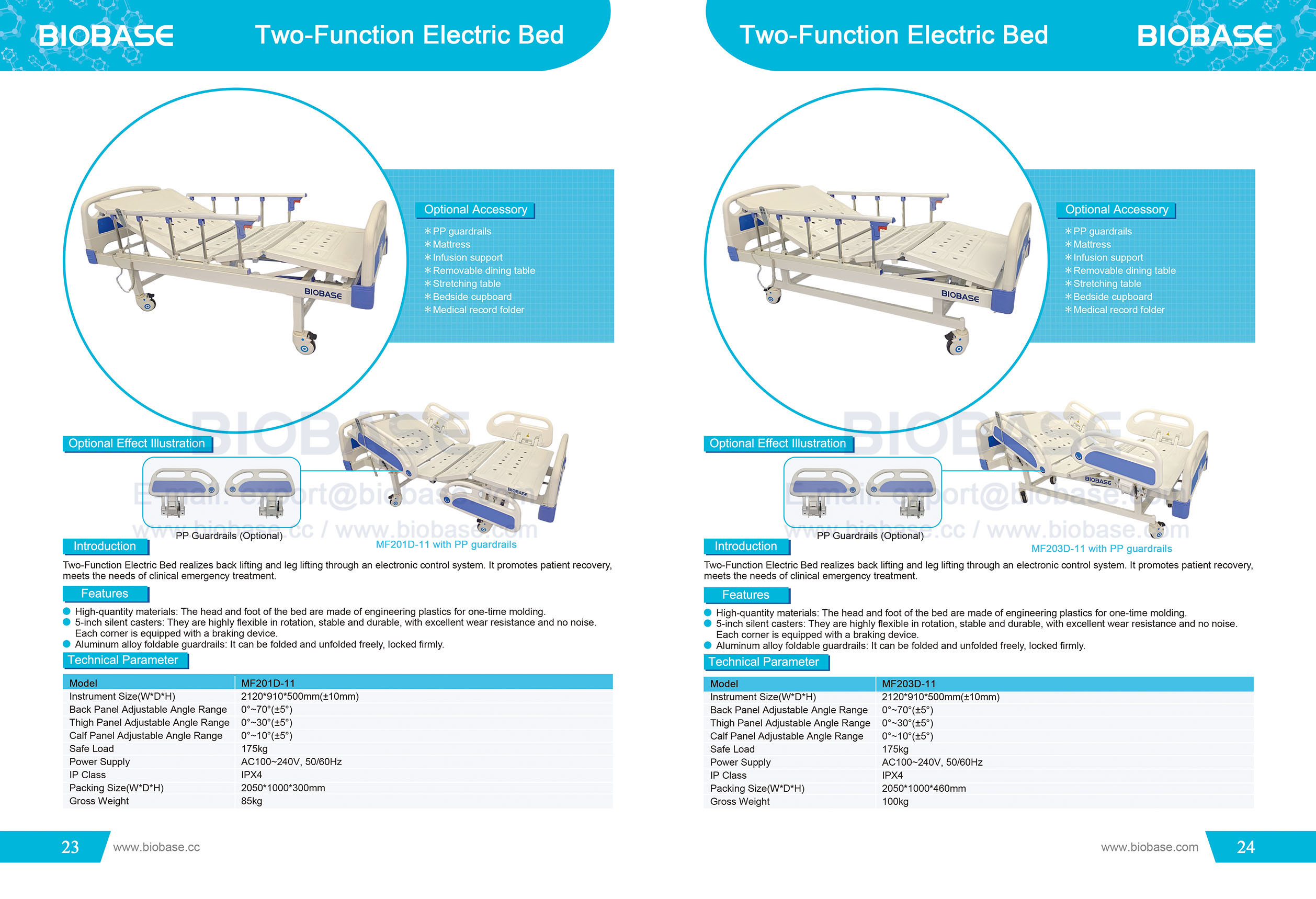 23-24 Two-function Electric Bed MF201D-11 MF203D-11