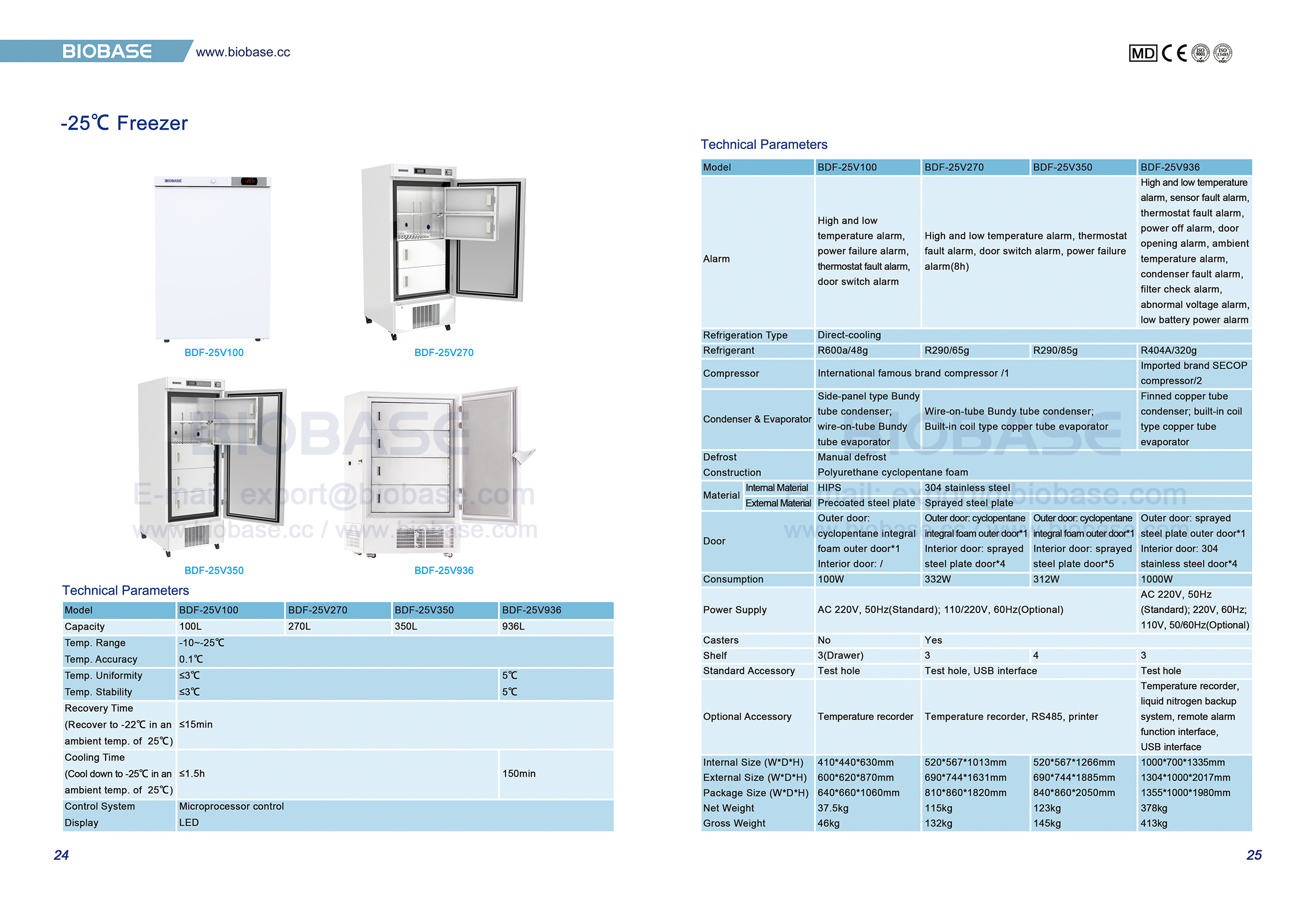 24-25 -25℃ Freezer