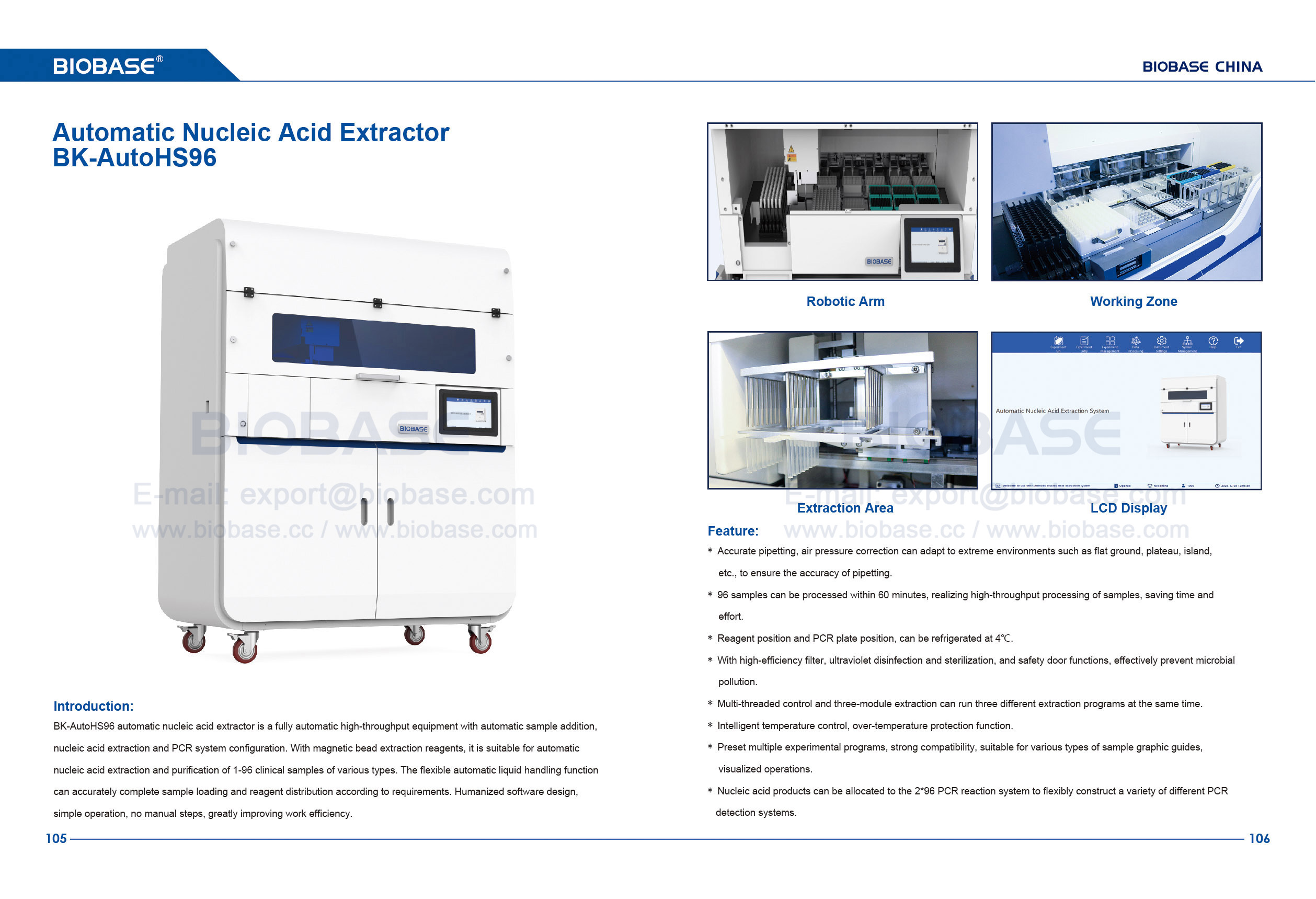 105-106 Automatic Nucleic Acid Extraction System BK-AutoHS96